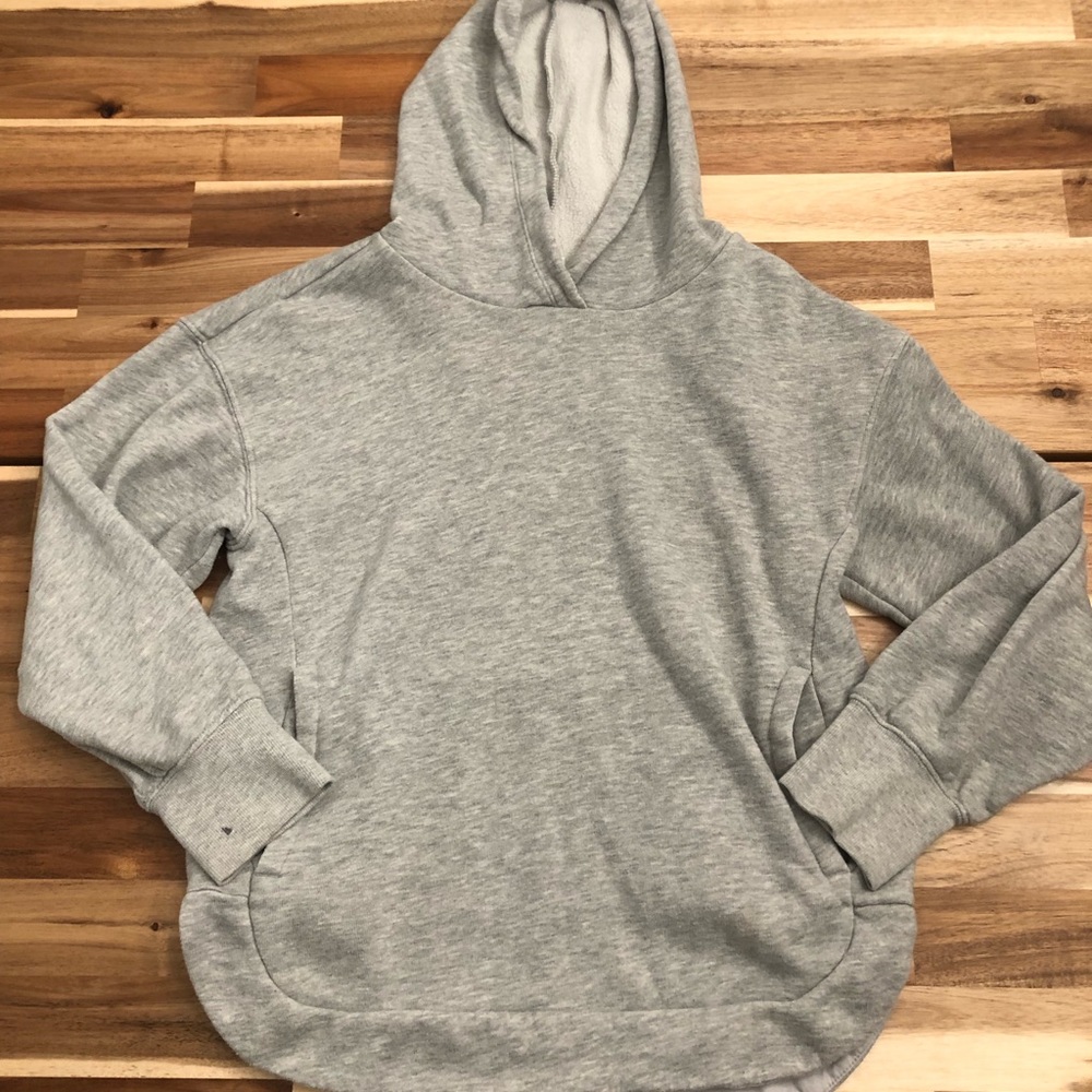 Old Navy girls’ size L 10/12 gray pullover hoodie‎ with thumb holes